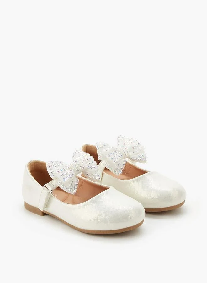 JUNIORS Girls Hook And Loop Ballerina Shoes
